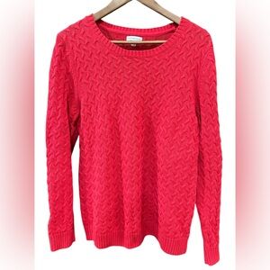 Croft & Barrow Women’s Red Cable Knit Sweater Size L